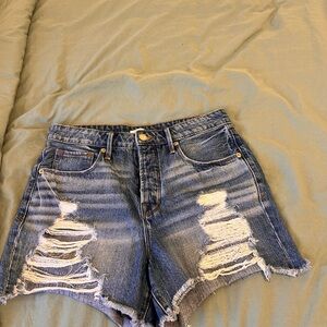 Distressed Good American Denim Shorts